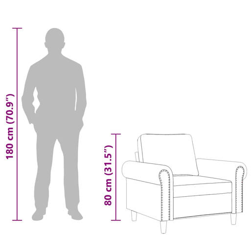 vidaXL Poltrona 60 cm veludo cinzento-claro vidaXL Poltrona 60 cm veludo cinzento-claro