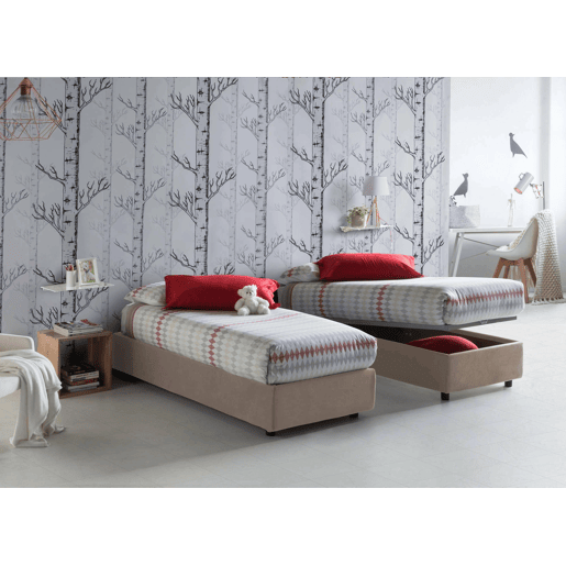 Cama de solteiro de tecido Cama de solteiro de tecido