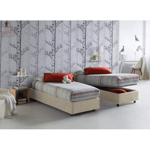 Cama de solteiro de tecido Cama de solteiro de tecido