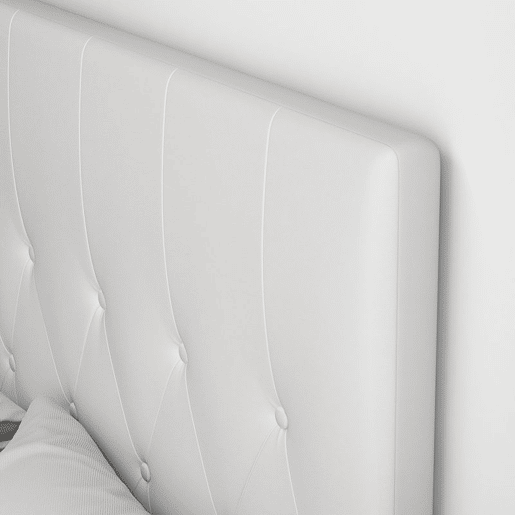 HOMCOM Cabeceira de Cama 160cm Cabeceira de Cama Estofada em Linho e Acolchoada 2 Formas de Uso Vertical ou Montado na Parede 160x7x120cm Branco