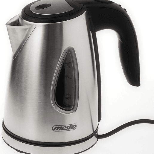 Mesko MS1351 Jarro Eléctrico 1,0 L, Chaleira Eléctrica, Aço Inoxidável sem BPA, Sem Fios, 1630, Prata