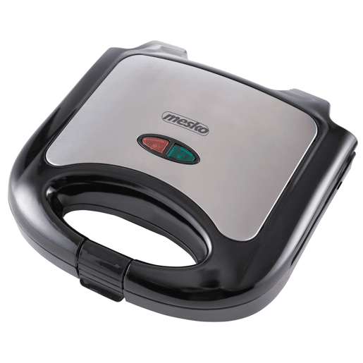 Mesko MS3080 Sanduicheira 4 Sanduíches Forma Triangular, Revestimento Anti-aderente, Temperatura Automática, 850, Prata negra