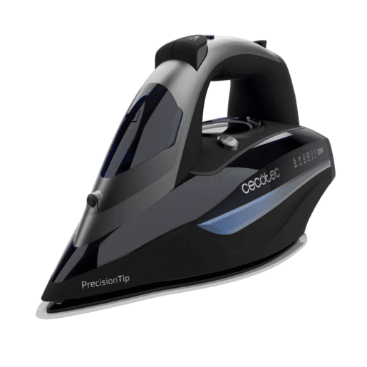 Cecotec Ferro de engomar horizontal com 3200 W, jato de vapor de 285 gmin, base anodizada e ecrã LCD.