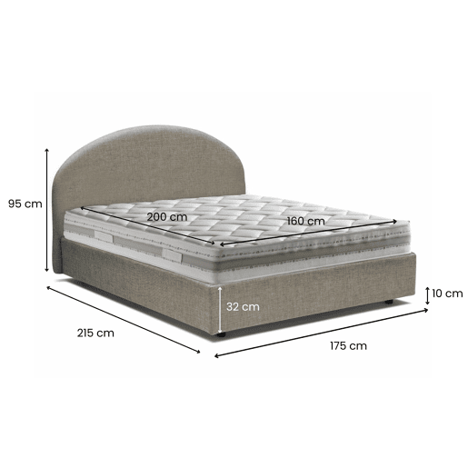 Cama de casal de tecido