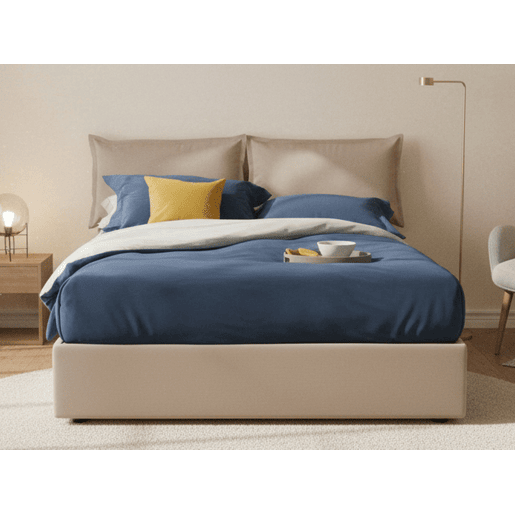 Cama de Casal com Gavetão em Pele Ecológica Cama de Casal com Gavetão em Pele Ecológica