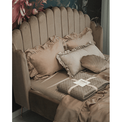 Colcha LINDULA Algodão 200 x 220 cm Taupe Colcha LINDULA Algodão 200 x 220 cm Taupe