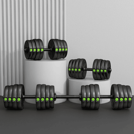 SPORTNOW Kit de Halteres 30 kg 2 em 1 Jogo de Pesos com Barra de Pesos Pega Antiderrapante para Treino de Força em Casa Ginásio Escritório Preto e Verde