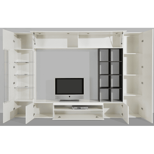 Parede montada com efeito madeira