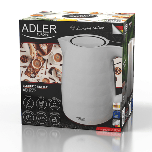 Chaleira Adler AD 1277 w Branco Plástico 2200 W 1,7 L Chaleira Adler AD 1277 w Branco Plástico 2200 W 1,7 L