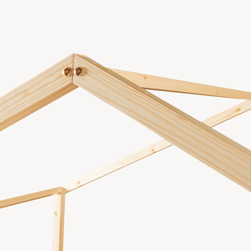 Cama de criança Treviolo em forma de casa pinho 140x200 cm - Natural en.casa