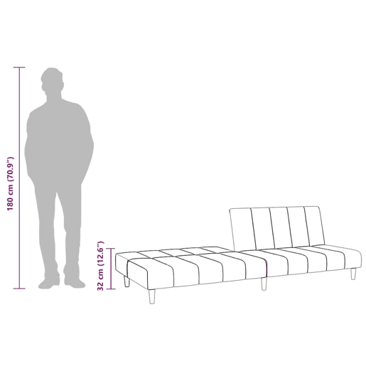 vidaXL Sofá-cama de 2 lugares veludo preto