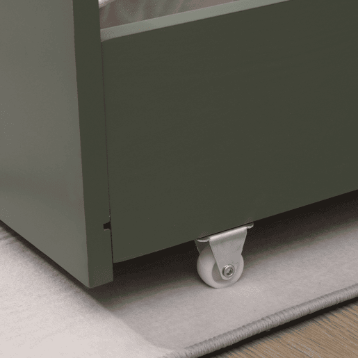 Cama cabaña verde con cajones para niños MARCEAU 190x90cm