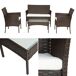 Conjunto de muebles de jardín CÓRDOBA resina trenzada, cojines Conjunto de muebles de jardín CÓRDOBA resina trenzada, cojines Marrón