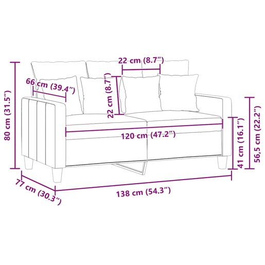 vidaXL Sofá de 2 lugares tecido 120 cm cinzento-acastanhado vidaXL Sofá de 2 lugares tecido 120 cm cinzento-acastanhado