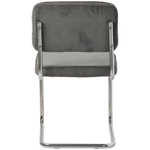 Lote de 2 sillas cantiléver de pana gris MARIA