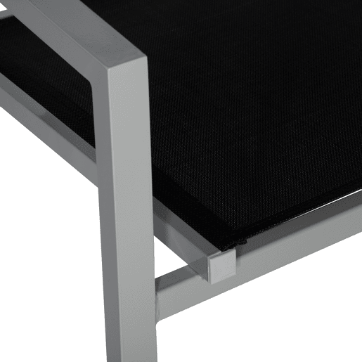 Juego de 10 sillas de aluminio gris - textileno negro Juego de 10 sillas de aluminio gris - textileno negro