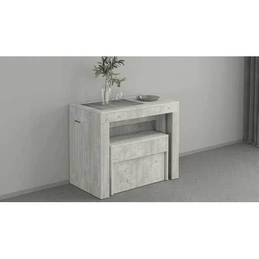 Conjunto de mesa e cadeiras com efeito madeira