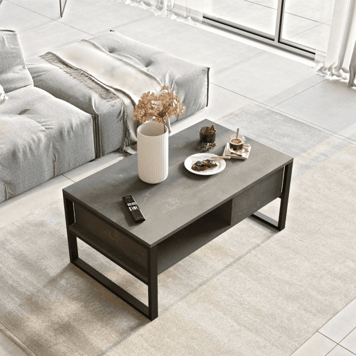 Mesa de centro com efeito madeira