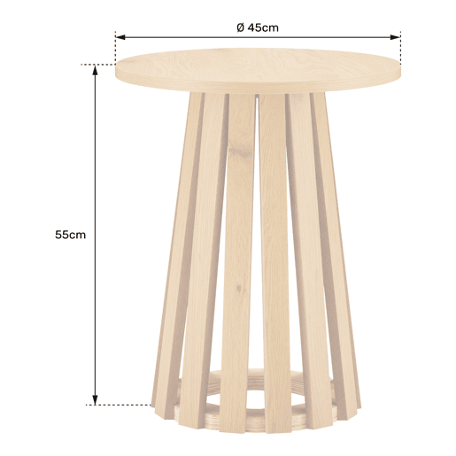 Mesa auxiliar redonda estilo escandinavo de madera LIV Mesa auxiliar redonda estilo escandinavo de madera LIV