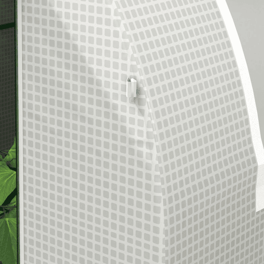 Outsunny Estufa de Jardim 180x180x200 cm Estufa Tipo Túnel Pequena com Porta Enrolável e Janela de Malha para Cultivar Plantas Flores Branco
