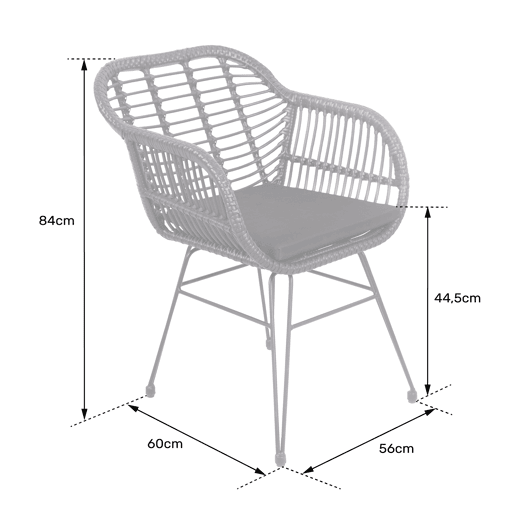 Lote de 2 sillones de ratán sintético con cojines CINTA Lote de 2 sillones de ratán sintético con cojines CINTA