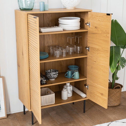 Aparador de madera de 2 puertas 80cm STINNA Aparador de madera de 2 puertas 80cm STINNA