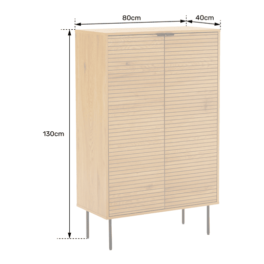 Aparador de madera de 2 puertas 80cm STINNA Aparador de madera de 2 puertas 80cm STINNA