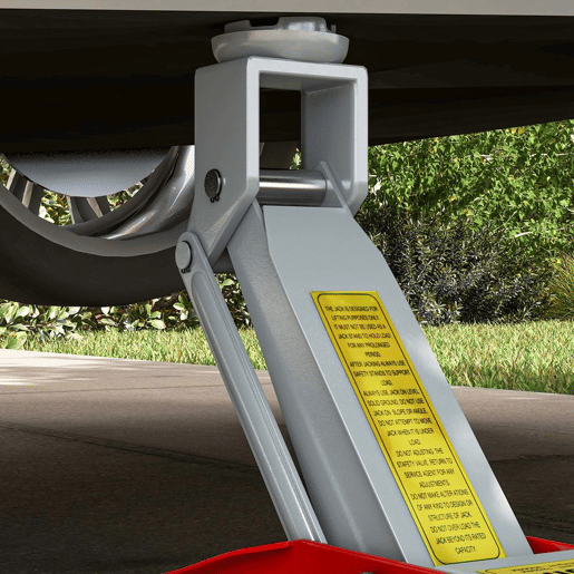 HOMCOM Macaco Hidráulico para Carros de 2 Toneladas Macaco Hidráulico com Altura Ajustável 12-30 cm e 4 Rodas para Apoiar Carros Vermelho e Cinza