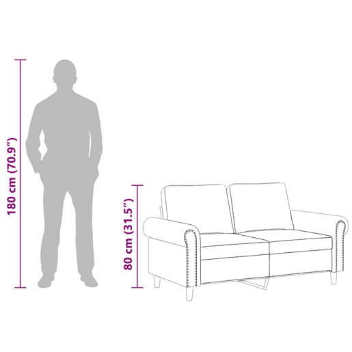 vidaXL Sofá de 2 lugares veludo 120 cm castanho