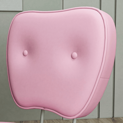 Vinsetto Cadeira de Escritório Estofada em PU Cadeira de Escritório Giratória com Altura Ajustável Sem Braços Carga 120 kg Cadeira de Estudo Dormitório 46x59x82-92 cm Rosa
