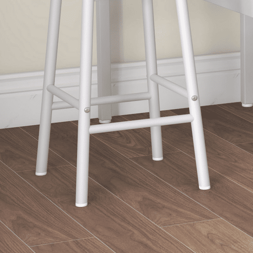 HOMCOM Conjunto de Mesa Alta de Bar com 2 Bancos Mesa Alta de Cozinha com Bancos Estrutura em Aço Mesa Alta Estilo Industrial para Sala de Jantar Natural e Branco