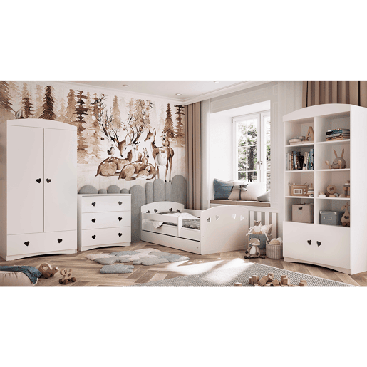 Cómoda 3 gavetas e Roupeiro 2 portas 1 gaveta Kocot Kids Julia Branco
