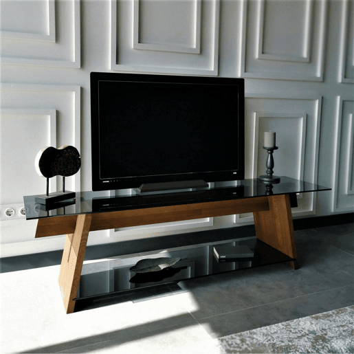 Armário de televisão de vidro Armário de televisão de vidro