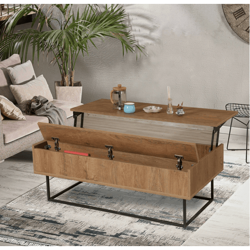 Mesa de centro com efeito madeira