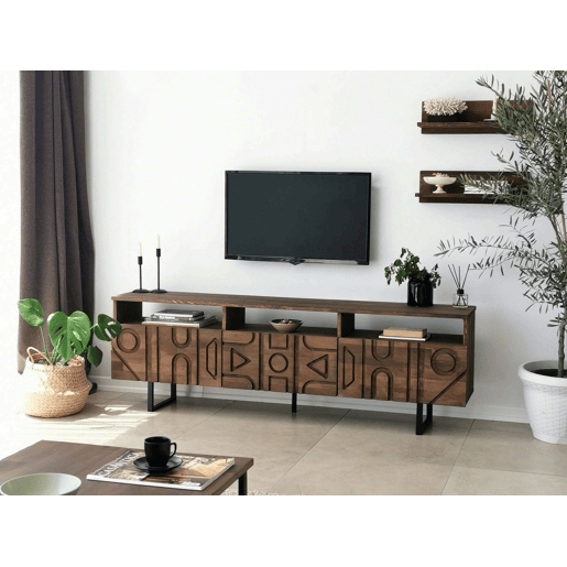 Armário de televisão de madeira