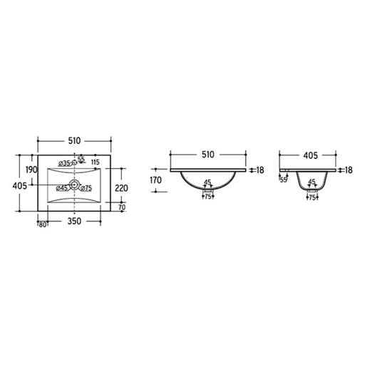 Móvel lavatório simples encastrado 50cm 2 gavetas Verde Jade