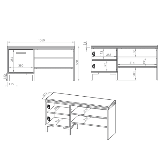 Sapateira Liora Wood com 1 porta