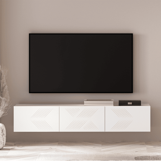 Móvel TV parede 3 portas 170 cm Aura Branco
