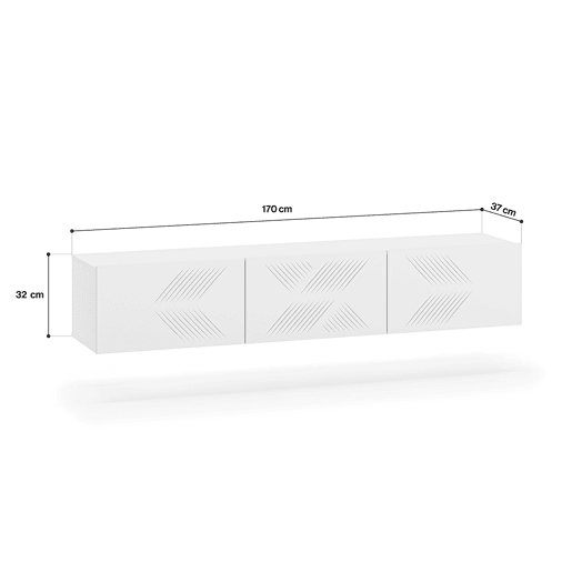 Móvel TV parede 3 portas 170 cm Aura Branco