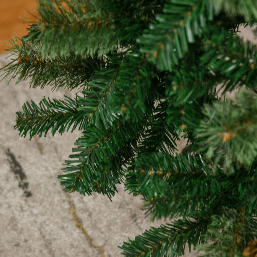 HOMCOM Árvore de Natal Artificial 225 cm Árvore de Natal com 706 Ramos Árvore de Natal Estreita Slim com 56 Pinhas Base Dobrável Ø58x225 cm Verde