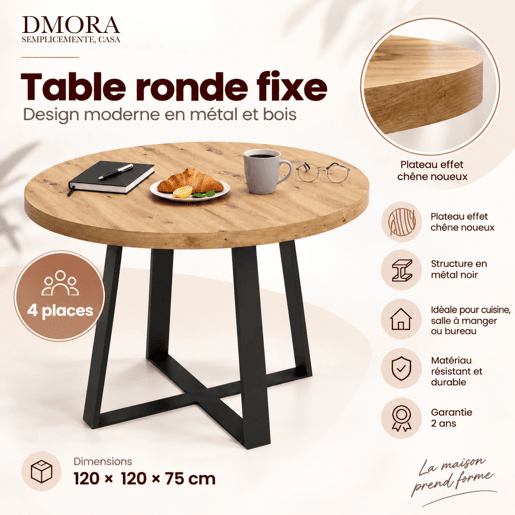 Mesa de jantar com efeito madeira