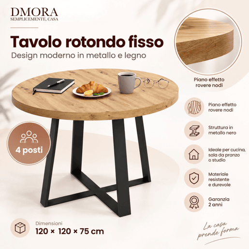 Mesa de jantar com efeito madeira
