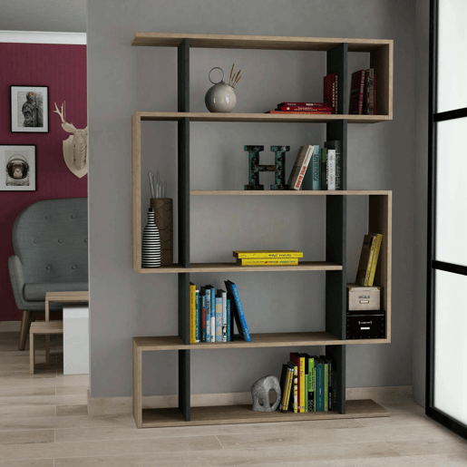 Estante de livros com efeito madeira Estante de livros com efeito madeira