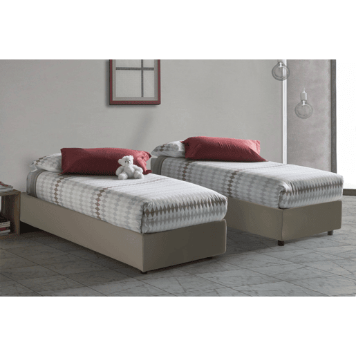 Cama de Solteiro com Colchão Incluso em Couro Sintético