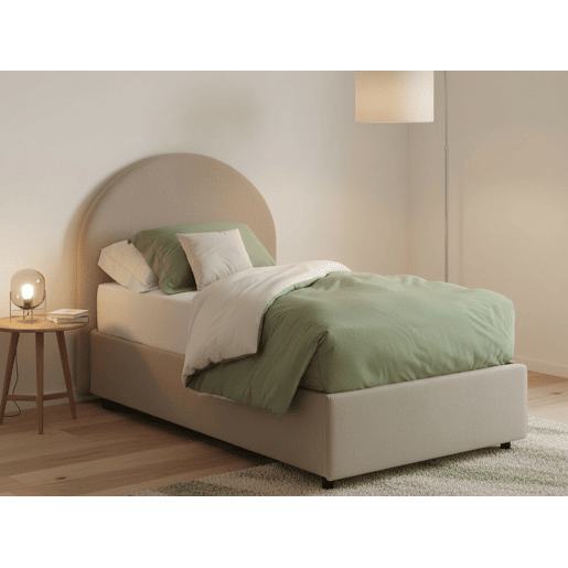 Cama de Solteiro com Colchão Incluído em Couro Sintético Cama de Solteiro com Colchão Incluído em Couro Sintético