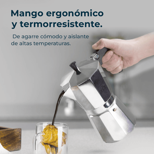 Cecotec Cafeteira italiana de alumínio com capacidade para 12 chávenas de café, fácil de limpar e apta para todo o tipo de fogões.