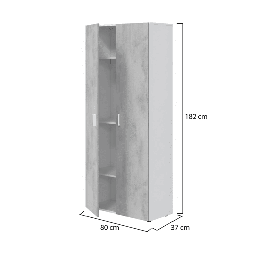 Armário multiuso com 2 portas com efeito madeira