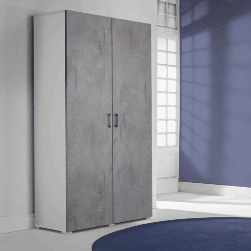 Armário multiuso com 2 portas com efeito madeira