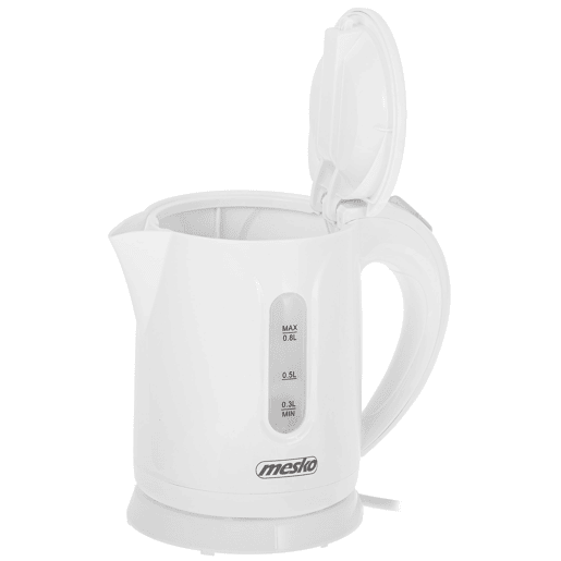 Mesko MS1376 Chaleira Eléctrica de Água 0,8 L sem BPA, sem Fio, Desligamento Automático, Filtro Anti-Calcário, 1600, Branco