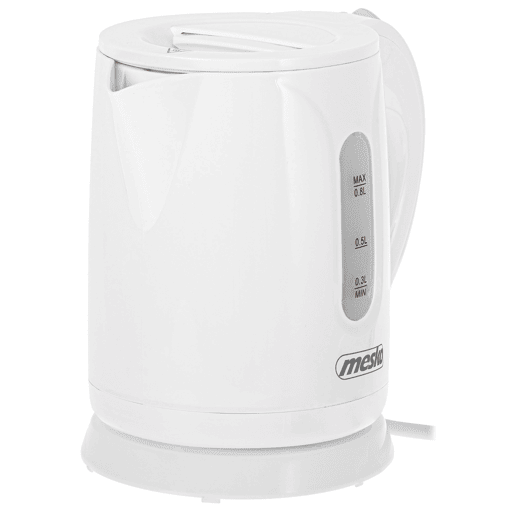 Mesko MS1376 Chaleira Eléctrica de Água 0,8 L sem BPA, sem Fio, Desligamento Automático, Filtro Anti-Calcário, 1600, Branco